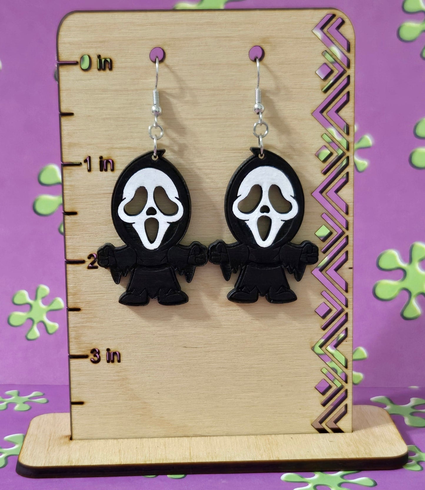 Ghostface Wooden Earring