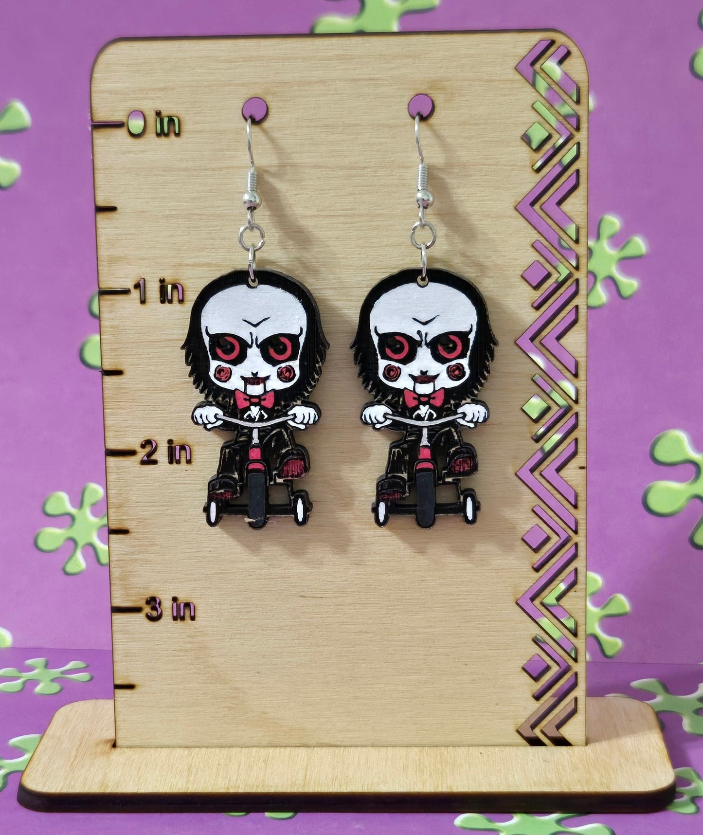 Jigsaw Wooden Earring